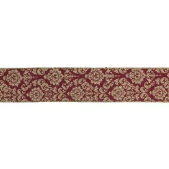 Christmas Tree Decorations Northlight 2.5 In. X 16 Yds. Burgundy And Gold Damask Christmas Wired Craft Ribbon