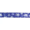 Christmas Tree Decorations Northlight 2.5 In. X 16 Yds. Metallic Blue And Silver Snowflake Wired Craft Ribbon -Christmas Lights Sales northlight christmas tree ribbon 33531390 64 1000