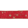 Christmas Tree Decorations Northlight 2.5 In. X 16 Yds. Metallic Gold Glitter Stars On Bright Red Wired Craft Ribbon -Christmas Lights Sales northlight christmas tree ribbon 33531395 64 1000