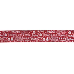 Christmas Tree Decorations Northlight 2.5 In. X 16 Yds. Red And White Merry Christmas Design Wired Craft Ribbon