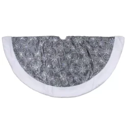 Christmas Tree Decorations Northlight 46 In. Gray And Silver Sequined Christmas Tree Skirt With Faux Fur Trim