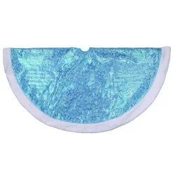 Christmas Tree Decorations Northlight 48 In. Light Blue Iridescent Mesh Glittered Snowflakes Christmas Tree Skirt