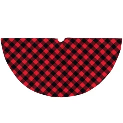 Christmas Tree Decorations Northlight 20 In. Red And Black Buffalo Plaid Mini Christmas Tree Skirt