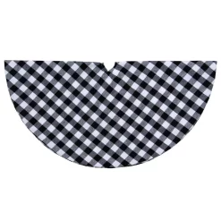 Christmas Tree Decorations Northlight 20 In. White And Black Buffalo Plaid Mini Christmas Tree Skirt