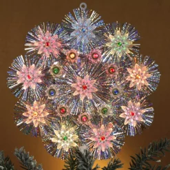 Christmas Tree Decorations Northlight 8 In. Retro Gold Tinsel Snowflake Christmas Tree Topper – Multi Lights -Christmas Lights Sales northlight christmas tree toppers 32606324 c3 1000