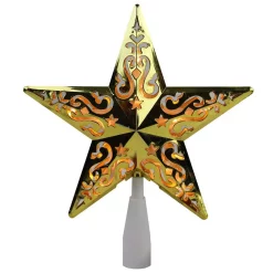 Christmas Tree Decorations Northlight 8.5 In. Gold Star Cut-Out Design Christmas Tree Topper – Clear Lights