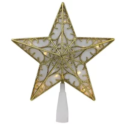 Christmas Tree Decorations Northlight 9 In. Gold Glitter Star LED Christmas Tree Topper – Warm White Lights