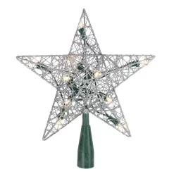 Christmas Tree Decorations Northlight 9 In. Lighted Silver Wire Star Christmas Tree Topper- Clear LED Lights