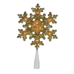 Christmas Tree Decorations Northlight 12.75 In. Lighted Gold Snowflake Christmas Tree Topper With Clear Lights
