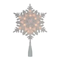 Christmas Tree Decorations Northlight 10 In. Lighted White Snowflake Christmas Tree Topper With Clear Lights