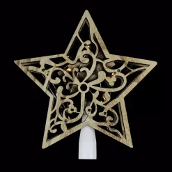 Christmas Tree Decorations Northlight 10 In. Lighted Battery Operated Wooden Star Christmas Tree Topper In Clear Lights