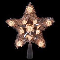 Christmas Tree Decorations Northlight 9 In. Lighted Silver Tinsel Star Christmas Tree Topper In Clear Lights