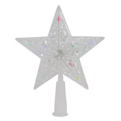 Christmas Tree Decorations Northlight 6 In. Clear Crystal Jeweled Star LED Christmas Tree Topper In Multi-Lights -Christmas Lights Sales northlight christmas tree toppers 33406567 c3 1000