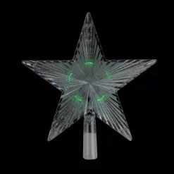 Christmas Tree Decorations Northlight 9 In. Clear Crystal Star LED Christmas Tree Topper In Multi-Lights
