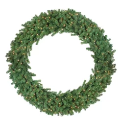 Christmas Greenery Northlight 60 In. Pre-Lit Deluxe Windsor Pine Artificial Christmas Wreath With Clear Lights