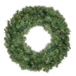 Christmas Greenery Northlight 24 In. Pre-Lit LED Canadian Pine Artificial Christmas Wreath With Multi-Color Lights