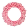 Christmas Greenery Northlight 36 In. Pre-Lit Flocked Pink Artificial Christmas Wreath With Clear Lights -Christmas Lights Sales northlight christmas wreaths 32915354 64 1000