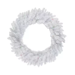 Christmas Greenery Northlight 30 In. Battery Operated Pre-Lit LED Artificial Christmas Wreath With Multi-Lights In Snow White