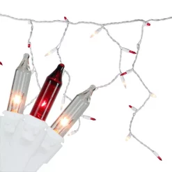 Christmas Lights Northlight 10 Ft. 150-Light Red And Clear Mini Icicle Lights