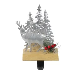 Indoor Christmas Decorations Northlight 8.5 In. Galvanized Metal Deer And Trees Christmas Stocking Holder