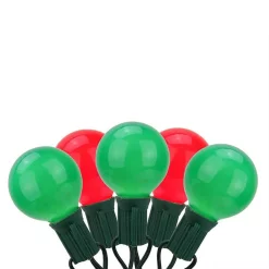 Christmas Lights Sienna 20-Light Red And Green Opaque G50 Globe Christmas Light Set With 19 Ft. Green Wire