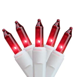 Sienna Set Of 100 Red Mini Icicle Christmas Lights – White Wire