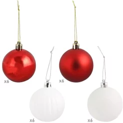 Christmas Tree Decorations Sunnydaze Decor Red And White Merry Medley Plastic Ornament Set (24-Piece) -Christmas Lights Sales sunnydaze decor christmas ornaments sme 534 c3 1000