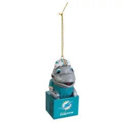 Christmas Tree Decorations Team Sports America Miami Dolphins 1-1/2 In. NFL Mascot Tiki Totem Christmas Ornament