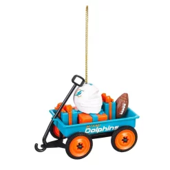 Christmas Tree Decorations Team Sports America Miami Dolphins 1-3/4 In. NFL Team Wagon Christmas Ornament