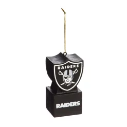 Christmas Tree Decorations Team Sports America Oakland Raiders 1-1/2 In. NFL Mascot Tiki Totem Shield Christmas Ornament