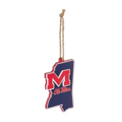 Christmas Tree Decorations Team Sports America Ole Miss 5 In. NCAA Team State Christmas Ornament