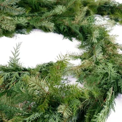 Christmas Greenery VAN ZYVERDEN 15 Ft. Live Fresh Cut Pacific Northwest Douglas And Cedar Mix Coil Garland 15 Ft. -Christmas Lights Sales van zyverden christmas garland 87429 44 1000