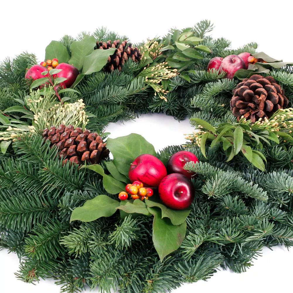 Christmas Greenery VAN ZYVERDEN 24 In. Live Fresh Cut Pacific Northwest Countryside Christmas Wreath 4 Christmas Greenery VAN ZYVERDEN 24 In. Live Fresh Cut Pacific Northwest Countryside Christmas Wreath - Image 2