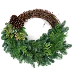Christmas Greenery VAN ZYVERDEN 20 In. Live Fresh Cut Pacific Northwest Grape Vine And Greens Christmas Wreath -Christmas Lights Sales van zyverden christmas wreaths 87434 4f 1000