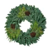 Christmas Greenery VAN ZYVERDEN 24 In. Live Fresh Cut Pacific Northwest Mixed Christmas Wreath Pine Cone Decorated -Christmas Lights Sales van zyverden christmas wreaths 87435 64 1000