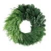Christmas Greenery VAN ZYVERDEN 24 In. Live Fresh Cut Pacific Northwest Modern Block Christmas Wreath