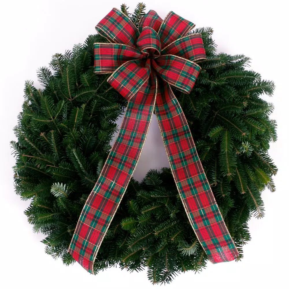 Christmas Greenery VAN ZYVERDEN 24 In. Live Fresh Cut Blue Ridge Mountain Decorated Fraser Fir Christmas Wreath With Bow 3 Christmas Greenery VAN ZYVERDEN 24 In. Live Fresh Cut Blue Ridge Mountain Decorated Fraser Fir Christmas Wreath With Bow