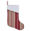 Indoor Christmas Decorations VHC Brands 15 In. 100% Cotton Vintage Stripe Candy Apple Red Farmhouse Christmas Decor Stocking -Christmas Lights Sales vhc brands christmas stockings 31981 64 1000