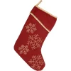 Indoor Christmas Decorations VHC Brands 15 In. Cotton/Nylon Revelry Brick Red Traditional Christmas Decor Stocking -Christmas Lights Sales vhc brands christmas stockings 31990 64 1000