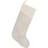 Indoor Christmas Decorations VHC Brands 20 In. Cotton/Metallic Thread Ingrid Ash Grey Farmhouse Christmas Decor Stocking -Christmas Lights Sales vhc brands christmas stockings 32016 64 1000