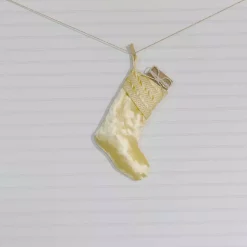 Indoor Christmas Decorations VHC Brands 15 In. 100% Viscose Creme Memories Glam Christmas Decor Stocking -Christmas Lights Sales vhc brands christmas stockings 32025 31 1000