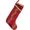 Indoor Christmas Decorations VHC Brands 20 In. Viscose Yule Christmas Red Glam Decor Stocking -Christmas Lights Sales vhc brands christmas stockings 32091 64 1000