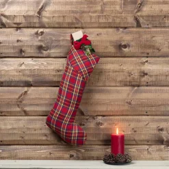 Indoor Christmas Decorations VHC Brands 20 In. Cotton Galway Barn Red Rustic Christmas Decor Stocking -Christmas Lights Sales vhc brands christmas stockings 32194 31 1000