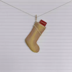 Indoor Christmas Decorations VHC Brands 15 In. Cotton/Nylon Tinsel Gold Yellow Glam Christmas Decor Stocking -Christmas Lights Sales vhc brands christmas stockings 32239 31 1000