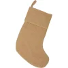 Indoor Christmas Decorations VHC Brands 20 In. Cotton Natural Festive Burlap Farmhouse Christmas Decor Stocking