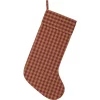 Indoor Christmas Decorations VHC Brands 20 In. Cotton Burgundy Check Red Primitive Christmas Decor Stocking -Christmas Lights Sales vhc brands christmas stockings 42388 64 1000