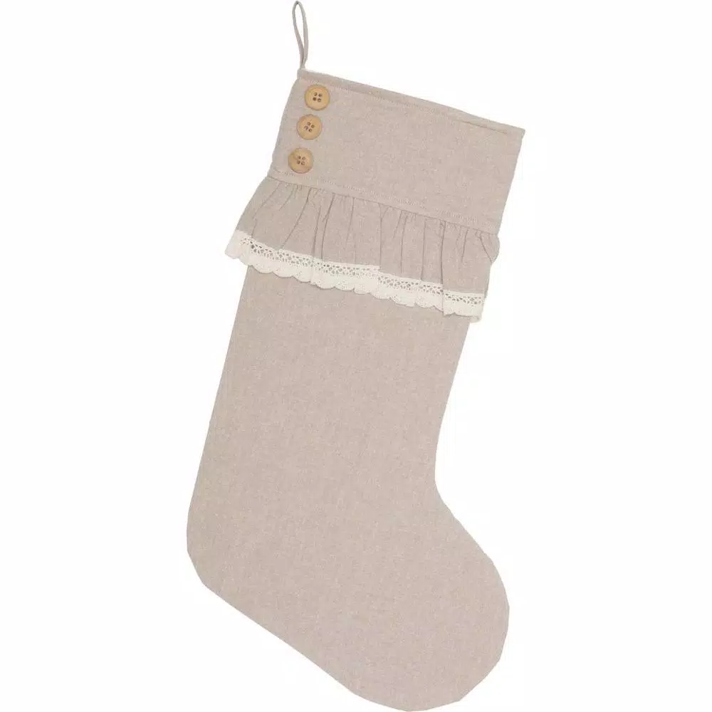 Indoor Christmas Decorations VHC Brands 20 In. Cotton Carol Khaki Tan Farmhouse Christmas Decor Chambray Stocking 3 Indoor Christmas Decorations VHC Brands 20 In. Cotton Carol Khaki Tan Farmhouse Christmas Decor Chambray Stocking