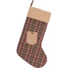 Indoor Christmas Decorations VHC Brands 20 In. Cotton/Jute Clement Deep Red Rustic Christmas Decor Pocket Stocking -Christmas Lights Sales vhc brands christmas stockings 42424 64 1000