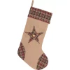 Indoor Christmas Decorations VHC Brands 20 In. Cotton/Jute Clement Natural Tan Rustic Christmas Decor Star Stocking -Christmas Lights Sales vhc brands christmas stockings 42433 64 1000