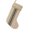 Indoor Christmas Decorations VHC Brands 20 In. Cotton Green Vintage Burlap Stripe Farmhouse Christmas Decor Stocking -Christmas Lights Sales vhc brands christmas stockings 42458 64 1000